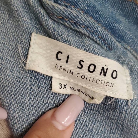 Ci Sono Blue Distressed Jean Jacket - Picture 7 of 9